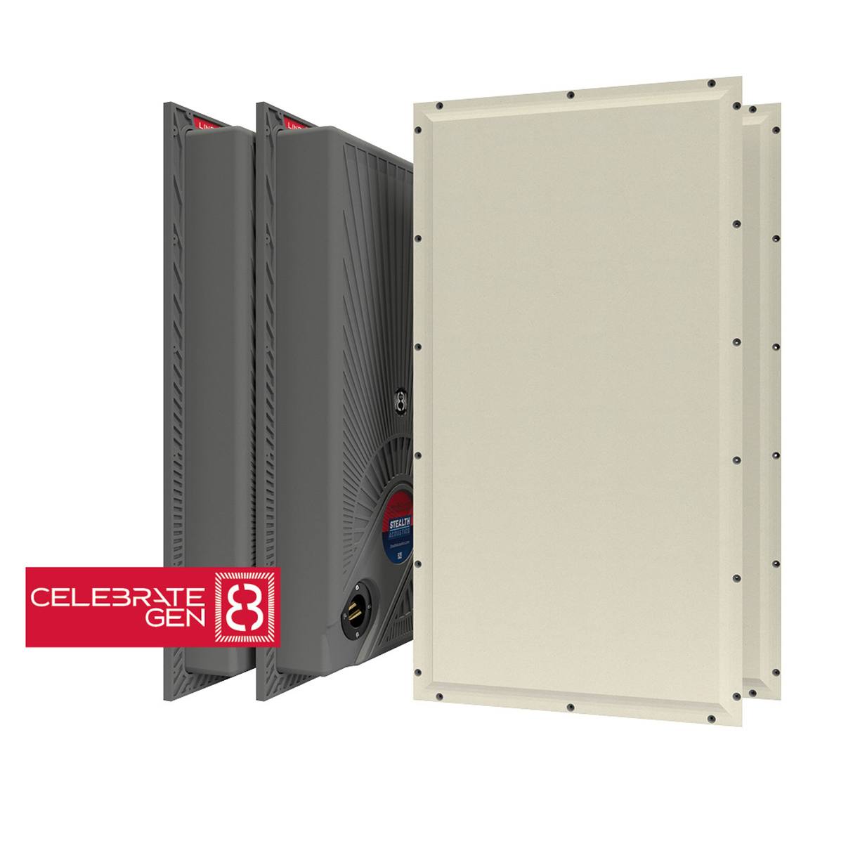 Dual 8" Invisible Subwoofer System - (consists of 2 panels - use both panels)_|_Designed specifically for the LR6G for extra impact in critical listening zones. (LR24WEA)