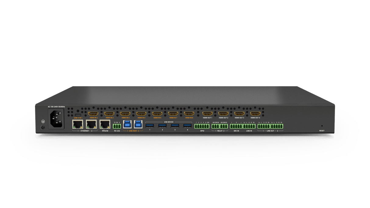 Wyrestorm 4K60Hz 8x4 Seamless Matrix |4K60Hz 4:4:4 | 7 HDMI & 1 USB-C input | 4 HDMI outputs (MX0804EDC)