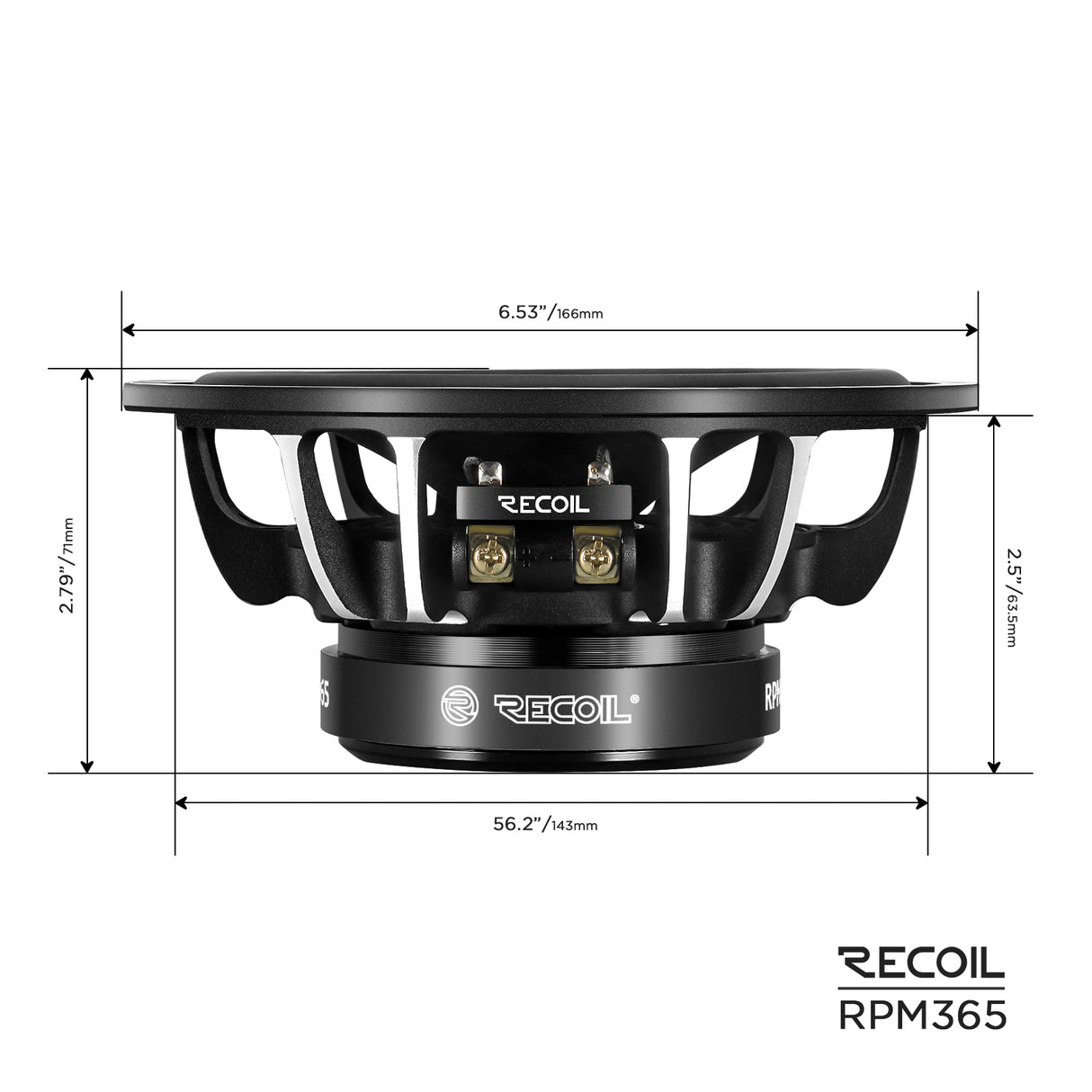 Recoil AUDIOPHILE RPM SERIES 3-Way Component Speaker System (RPM365)