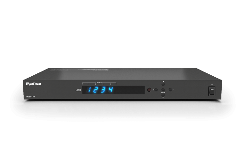 Wyrestorm 4K60Hz 4x4 (3 HDBaseT, 1 HDMI) Matrix | 4K60Hz 4:2:0 | PoH | Includes 3 Receivers (MX0404KIT)