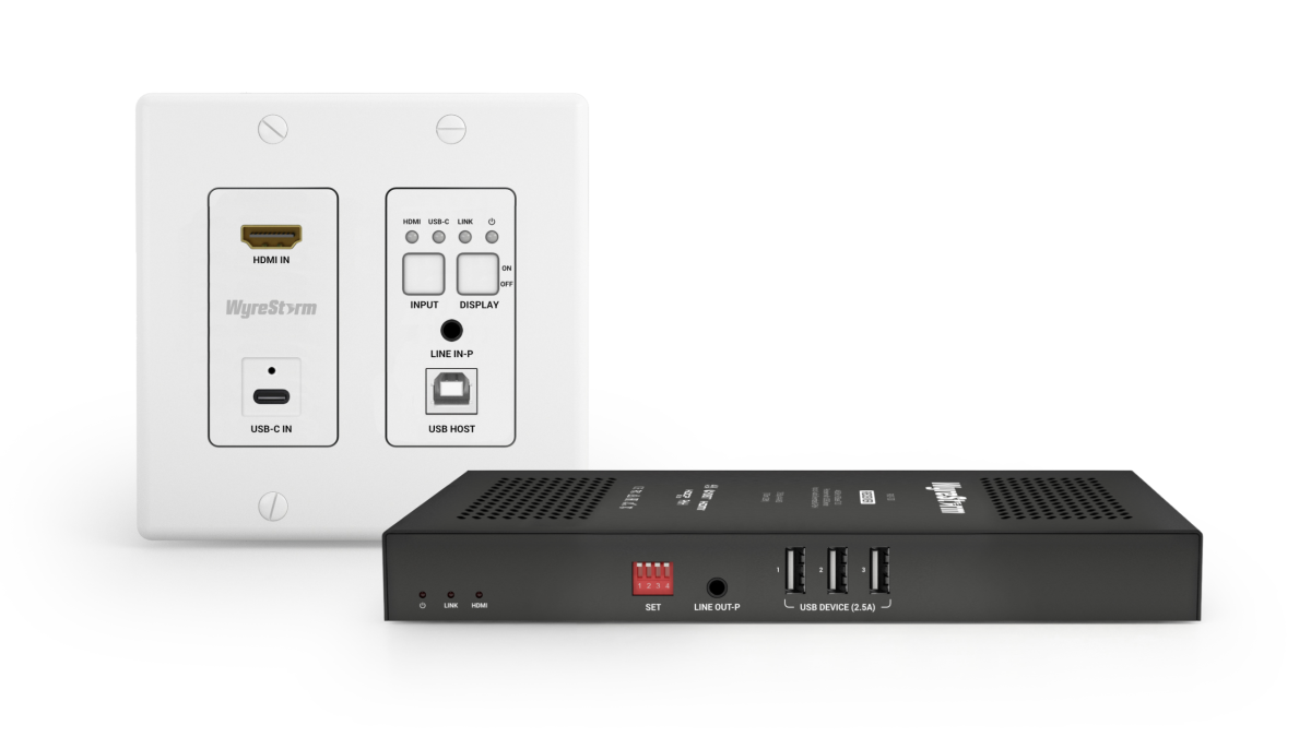 Wyrestorm 5K60Hz HDBaseT 3.0 2-Gang UK Style In-Wall Transmitter and Receiver Kit | 5K60Hz 4:2:0 | 4K60Hz 4:4:4 | HDMI & USB-C input (SWX100IWUS)