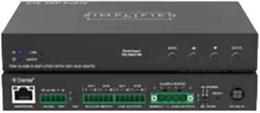 Dante enabled 70W amplifier with DSP (DTEAMPPOE70)