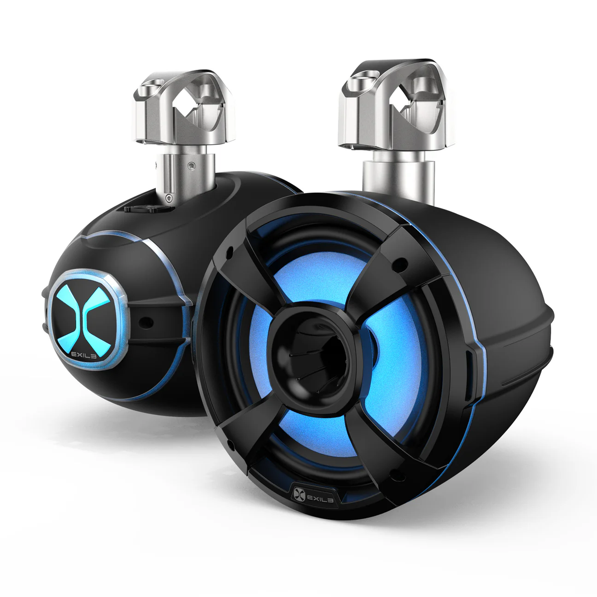 EXILE SM8 - 8" Wakeboard Tower Speakers with RGB LED Lighting (sold as PAIR) (clamps sold seperately) (SM8B)