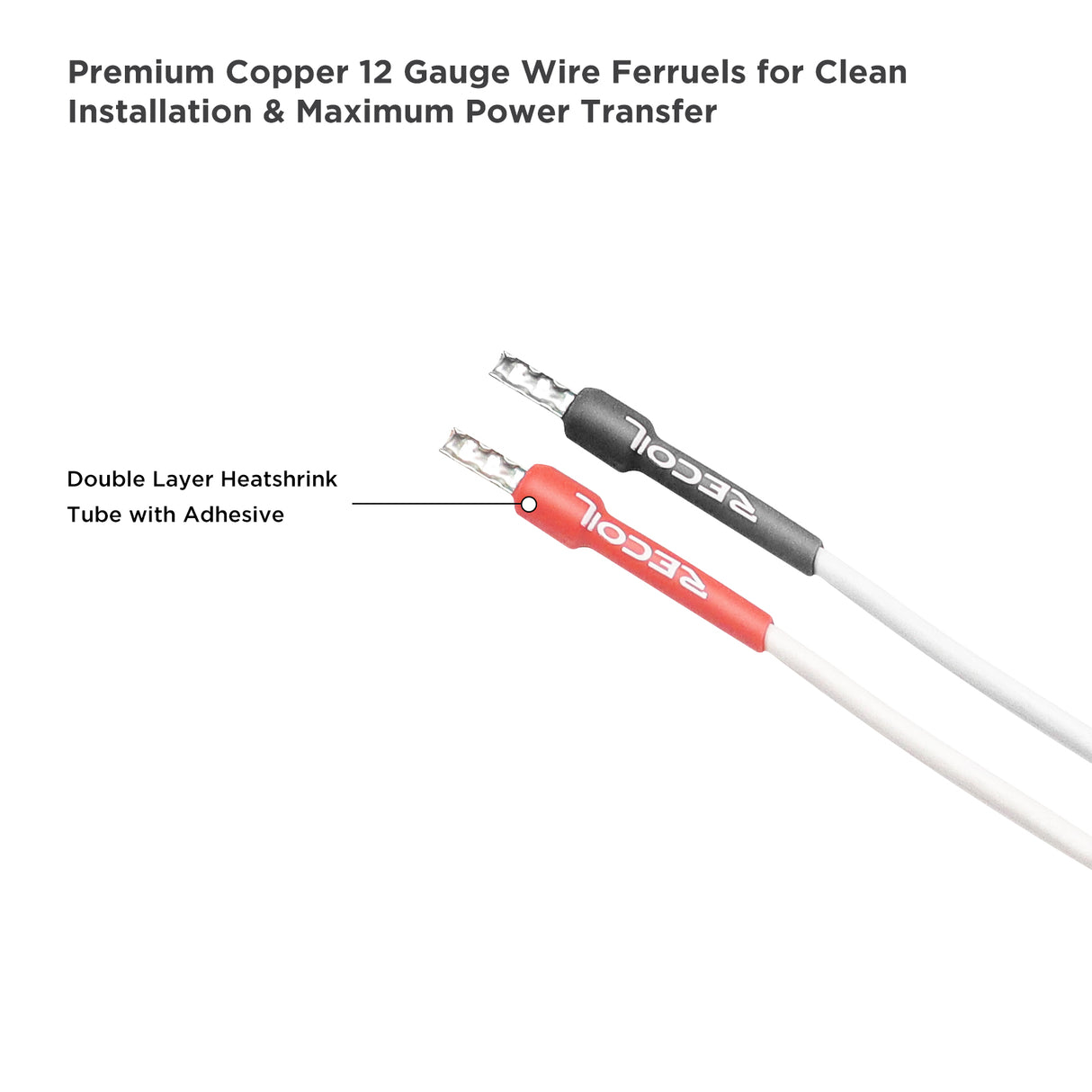 RECOIL Wire Ferrules 12 AWG - 20 Pack (10 Red, 10 Black) (WF1220)