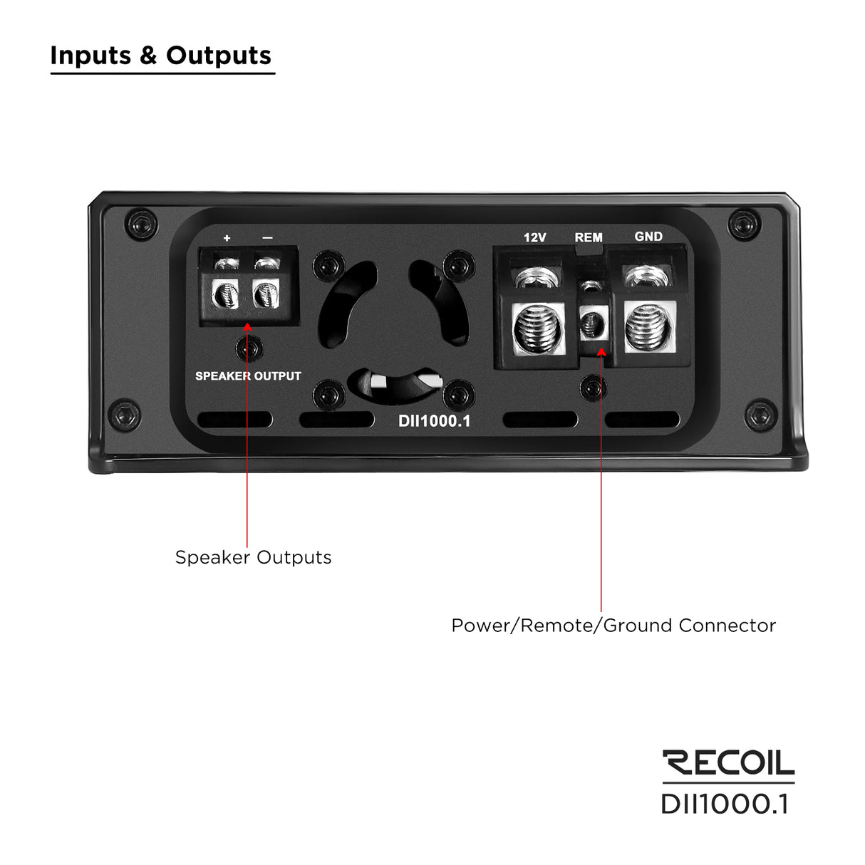 Recoil DII SERIES Mono Block Amplifier 1,000 Watts RMS x 1 @ 2 Ohms (DII10001)