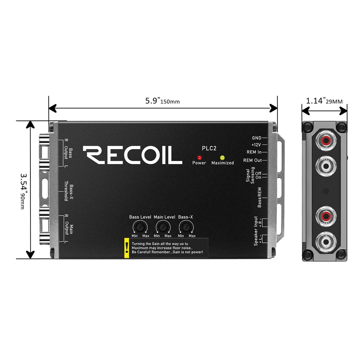 Recoil PRO 2-Channel LOC/Line Driver with Bass Boost 2 Channel Input/4 Channel Output (up to 40V input handling) (PLOC2PRO)