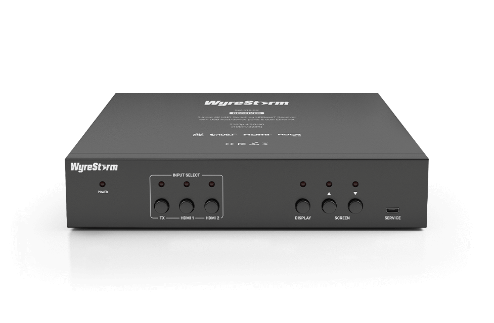 Synergyª 3-input 4K60Hz 4:2:0 HDBaseTª Switching Receiver | USB 2.0 | Ethernet Passthrough | Relays | IR, CEC & RS232 Passthrough (4K: 100m/328ft) (SW515RX)