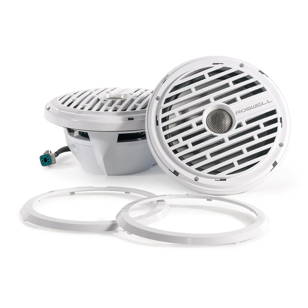 Roswell R1 SERIES 8" Marine Coaxial Speakers with RGB - White (R18WHITE)