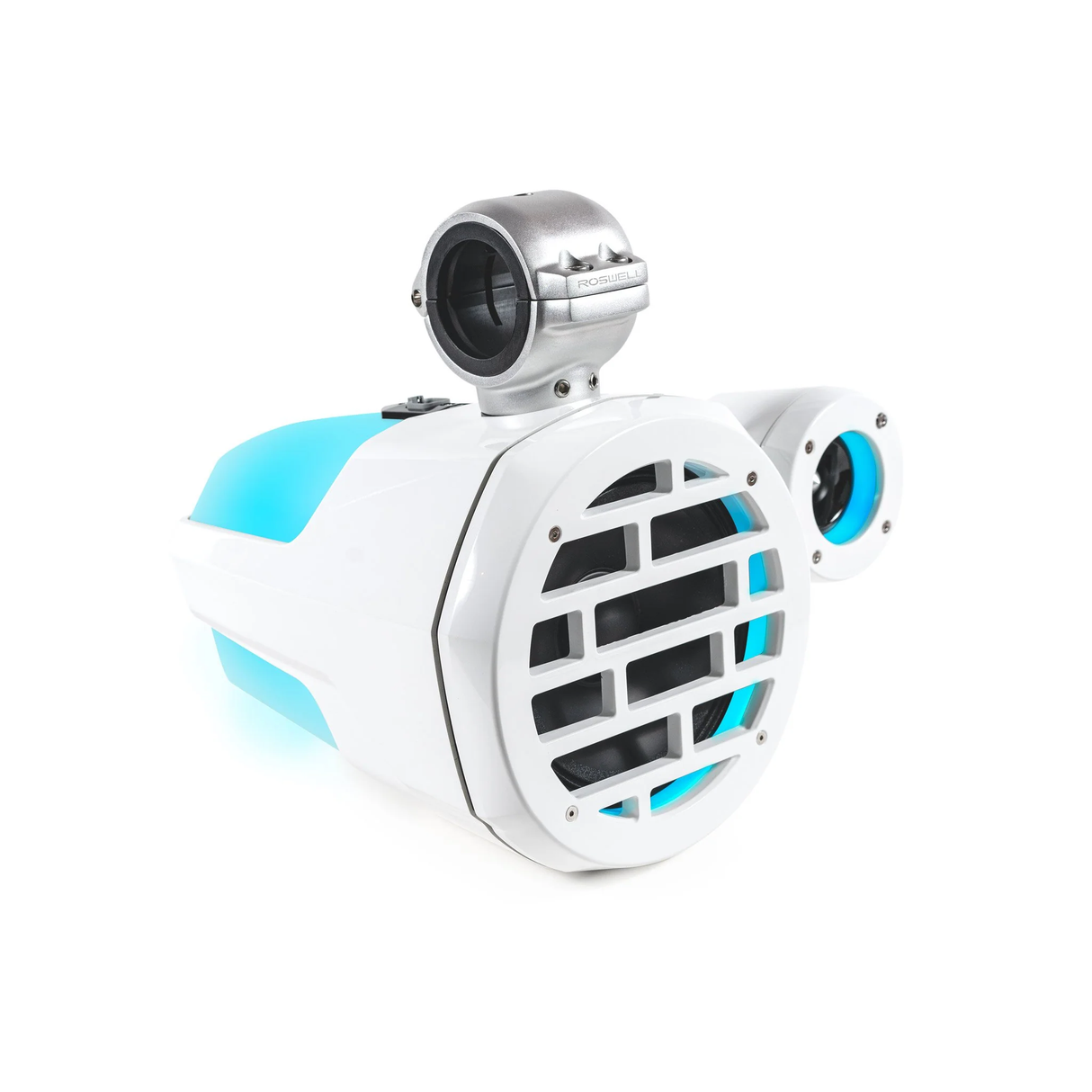 Roswell R1 PRO Wakeboard Tower Speakers with Clamps + RGB (White) (R1PROTOWERWHITE)