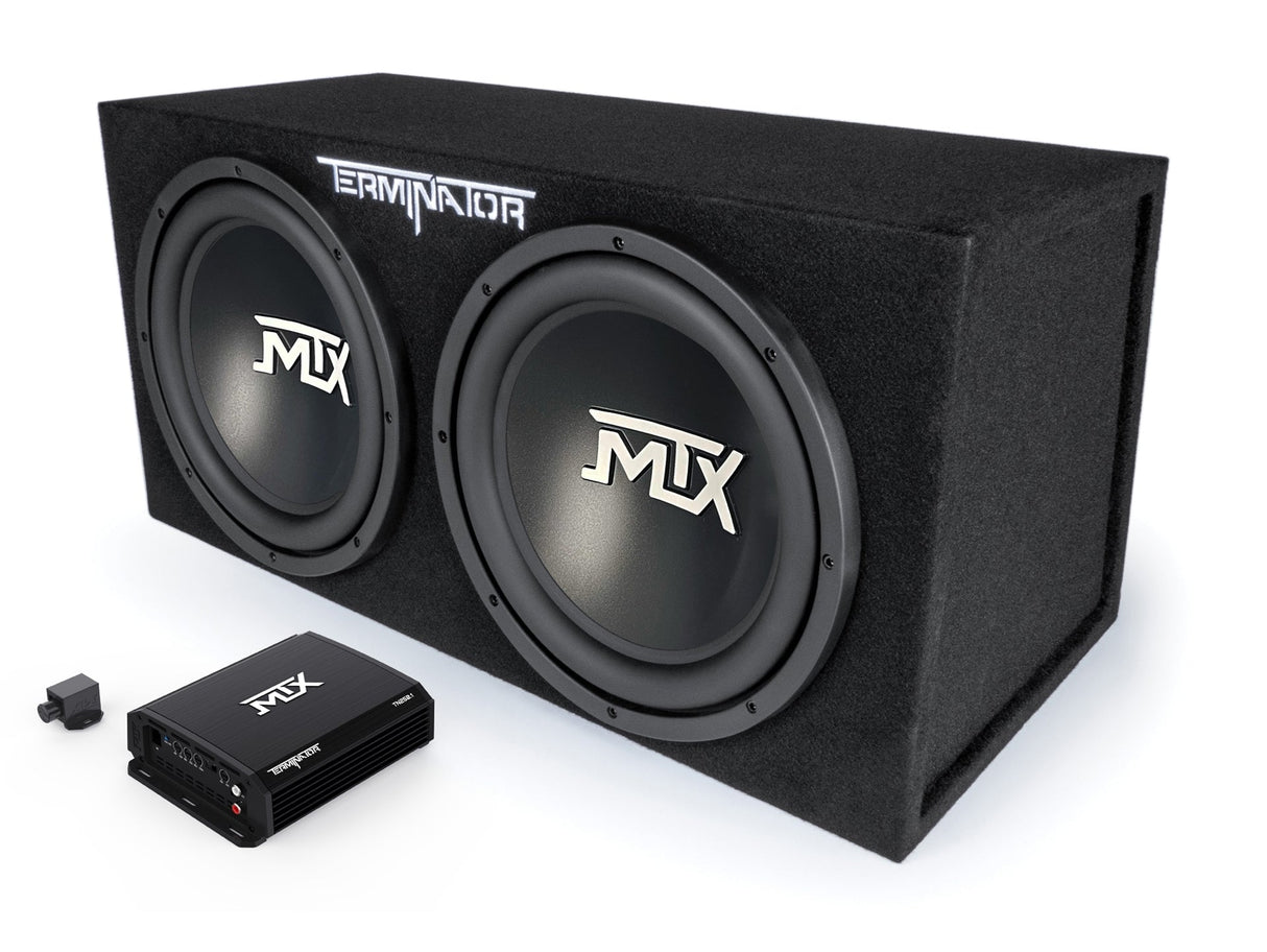 Terminator Dual 12" Sealed Enclosure With Amp (TNP212D2)