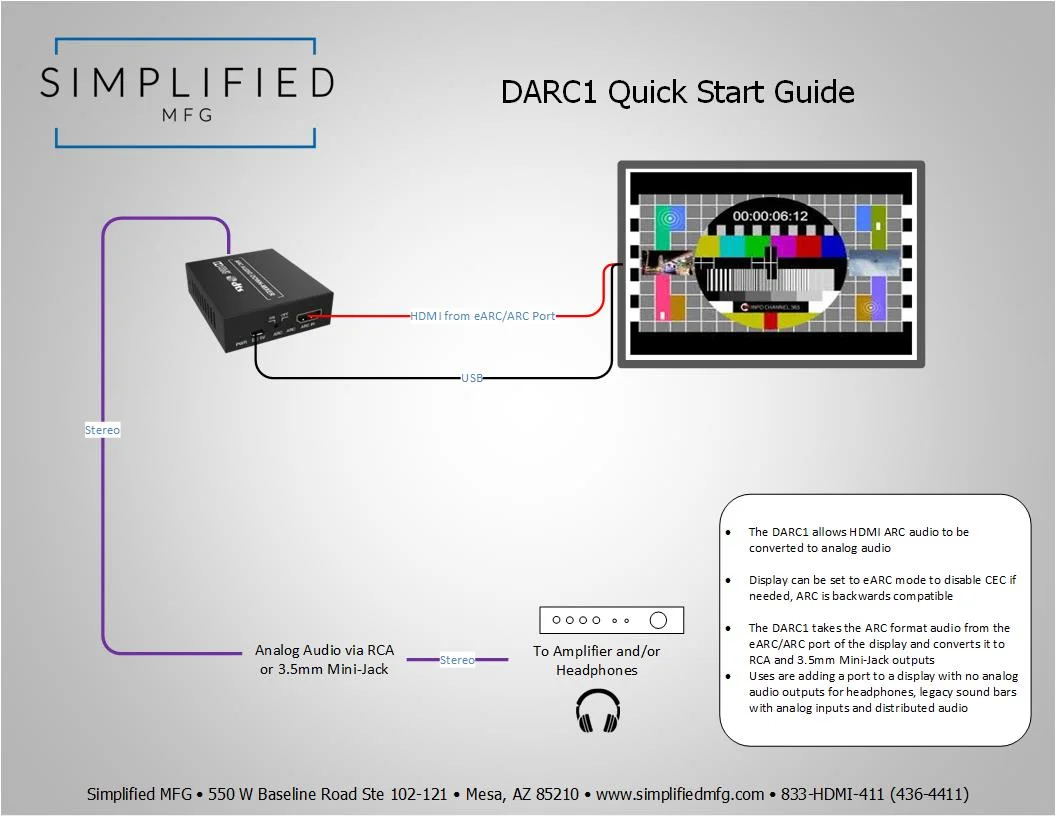 ARC to Analog audio adapter (DARC1)
