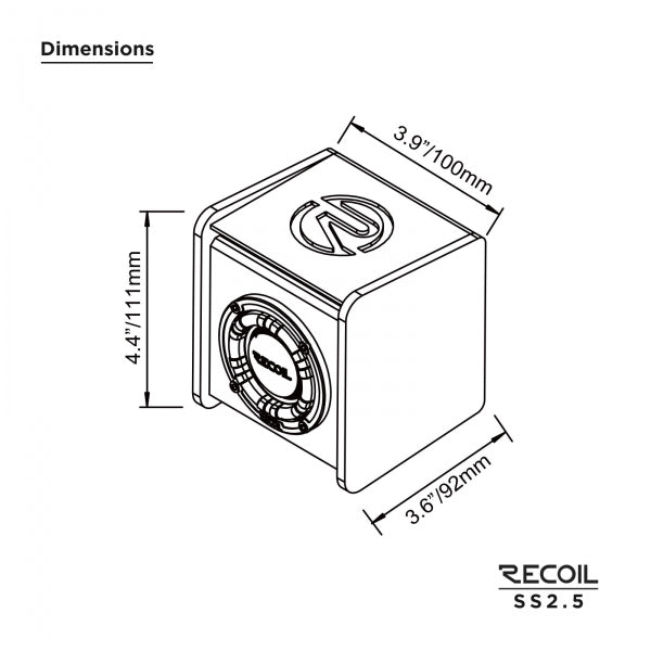 RECOIL 2.5" LOADED ACRYLIC SUBWOOFER ENCLOSURE (SS25)