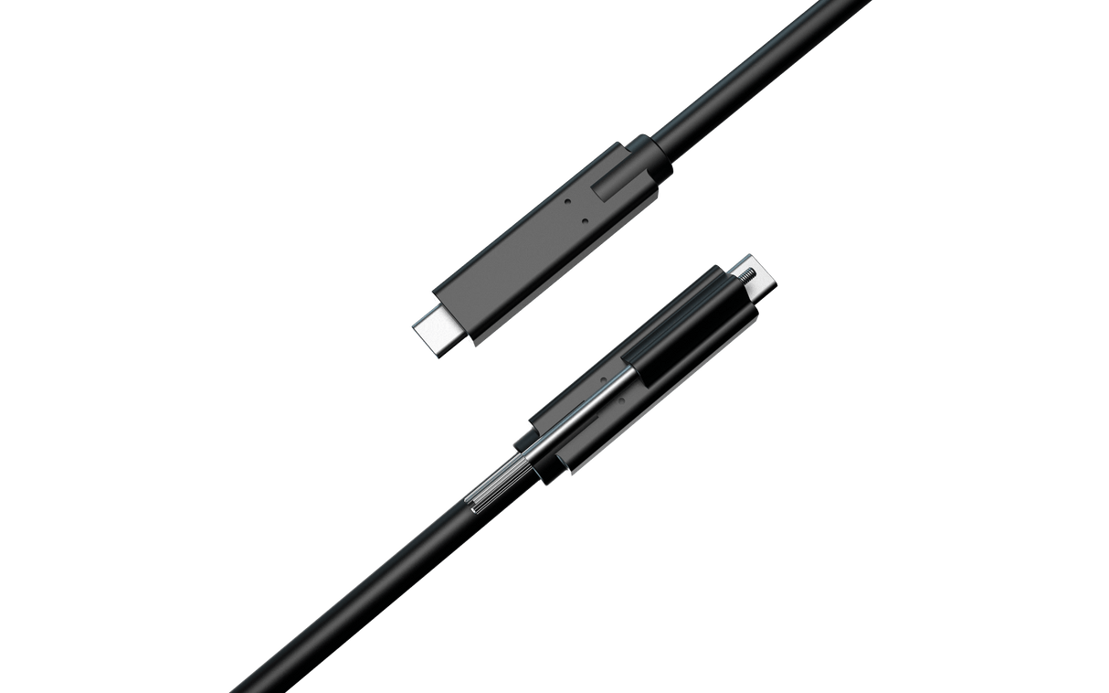 USB-C to C Active Optical Cable | 5Gbps Superspeed | 4K60 Alt-Mode | 60W PD | Screw-Lock Connector (15m/49ft) (CABUSBC15)