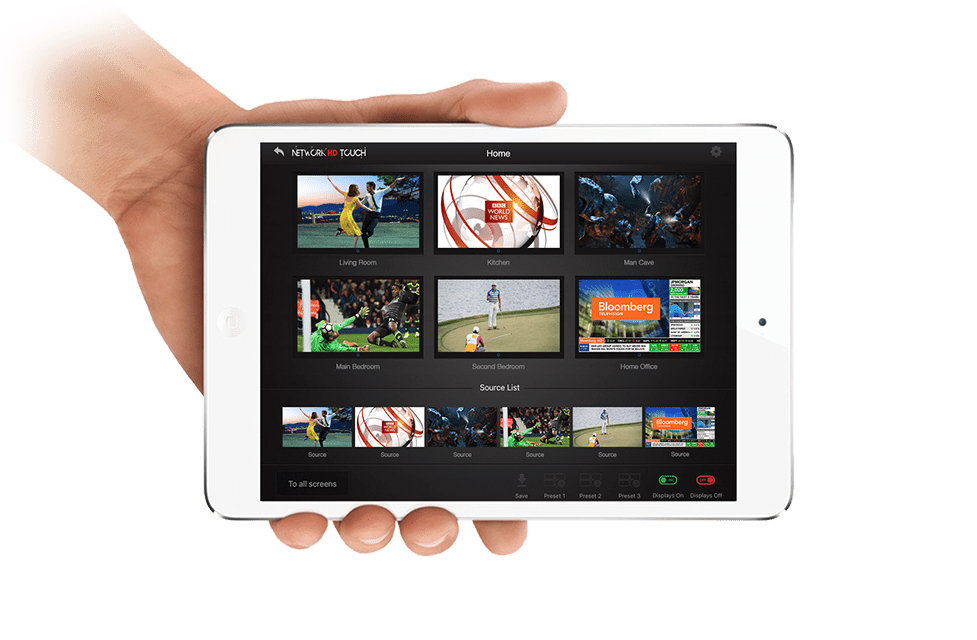 Free iPad & Android Control App for NetworkHD 100, 200 & 400 Series (NetworkHDTouch)