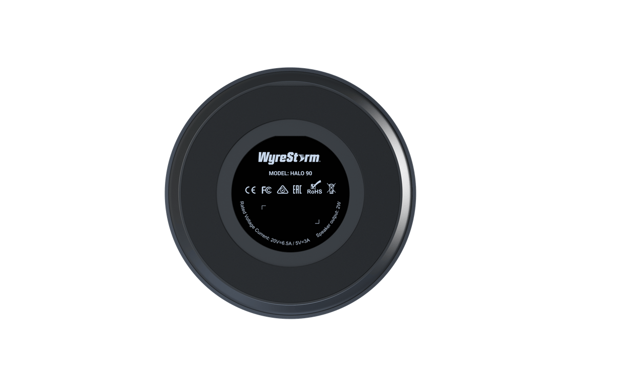 Wyrestorm Compact USB Dock-station with speakerphone | Omni-direction 4xMics | AEC &ANR &AGC | USB-C input with 60W charging (HALO90)