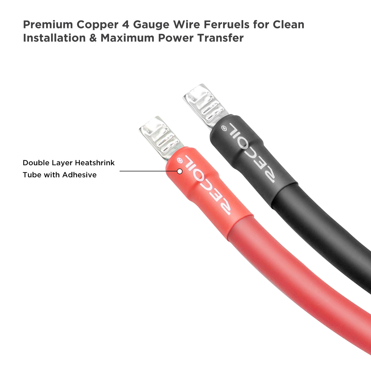 RECOIL Wire Ferrules 4 AWG - 12 Pack (6 Red, 6 Black) (WF412)