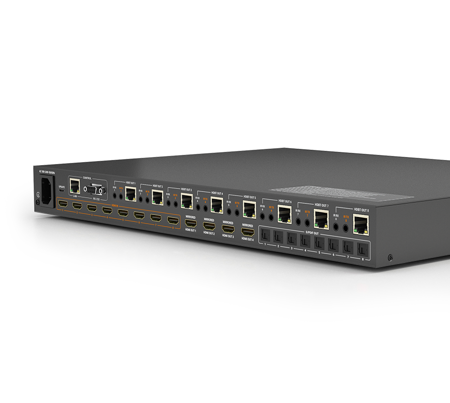 4K60Hz 4:4:4 8x8 HDBaseTª Matrix | Dolby Vision & HDR | PoH |Audio De-embed | Routable CEC & RS232 (4K: 35m/115ft, 1080p: 70m/230ft) (MXV0808H2AV3)