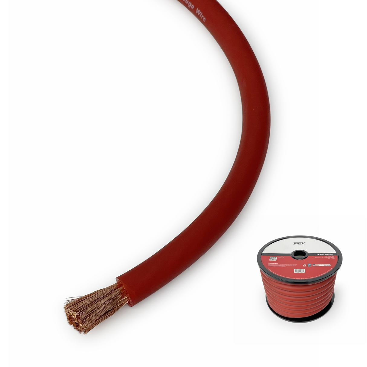 1/0 Awg Hi-Flex Power Wire 50 Ft - Red (TLPW1R50)