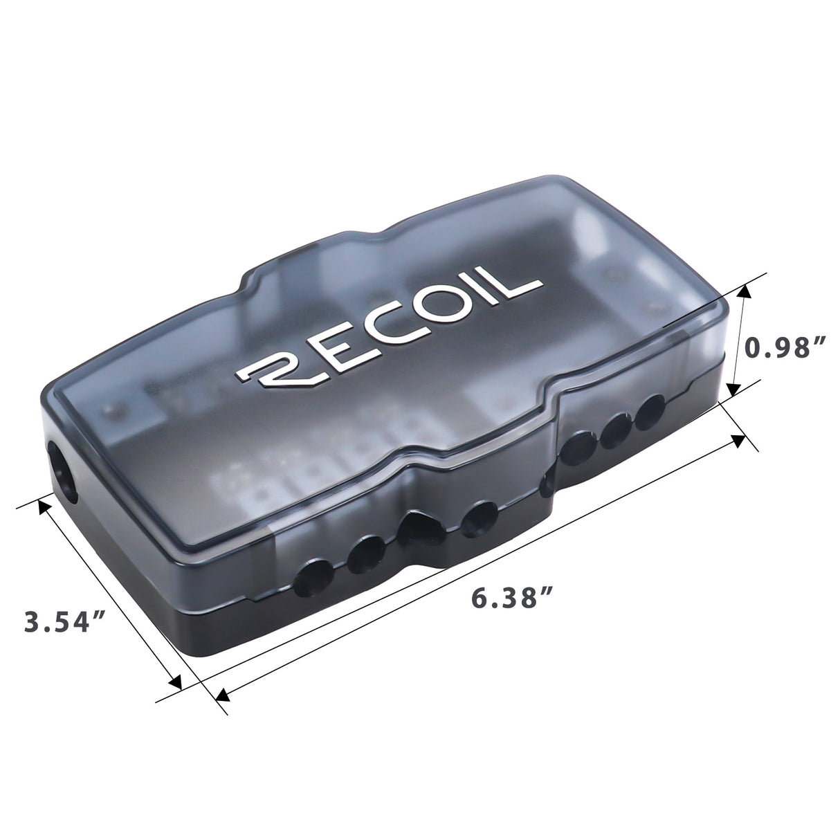 RECOIL 4 Position Combination Power / Ground Distribution Block - 1/0 AWG inputs / 4 AWG Power & Ground Outputs (MPG4)