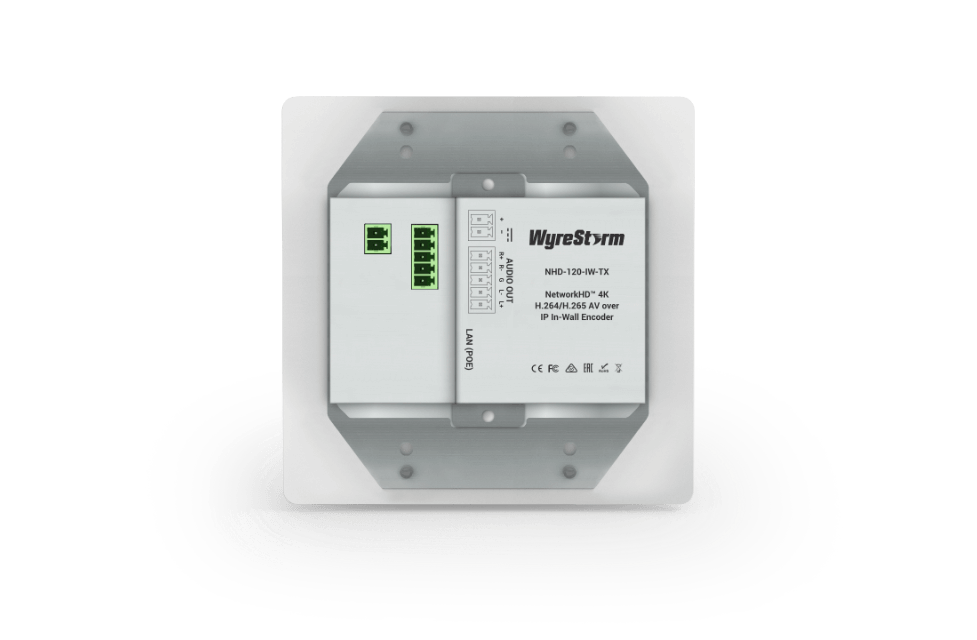 4K30Hz 2-Gang In-Wall Encoder | PoE | Audio De-embed | IR TX | 1GbE Port for 3rd Device Passthrough (NHD120IWTX)