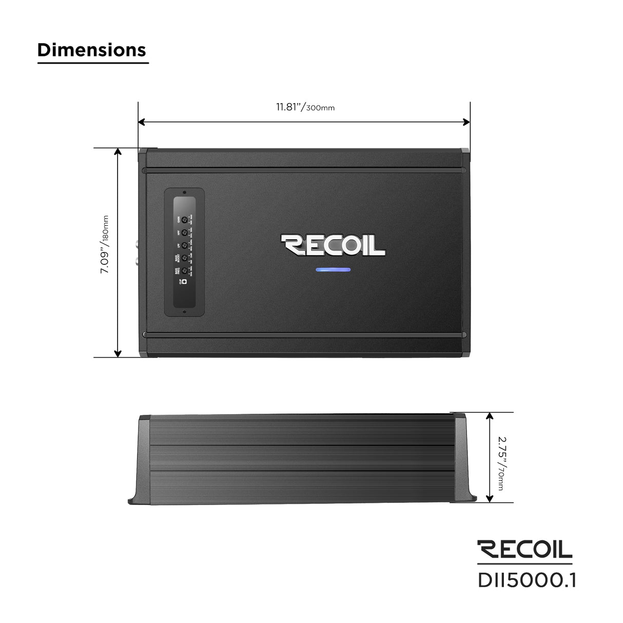 Recoil DII SERIES Mono Block Amplifier 5,200 Watts RMS x 1 @ Ohm (DII50001)