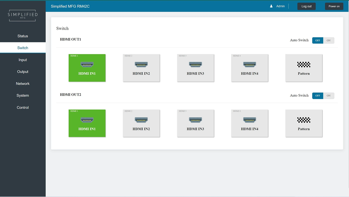 4x2 HDMI to HDMI matrix (RM42C)