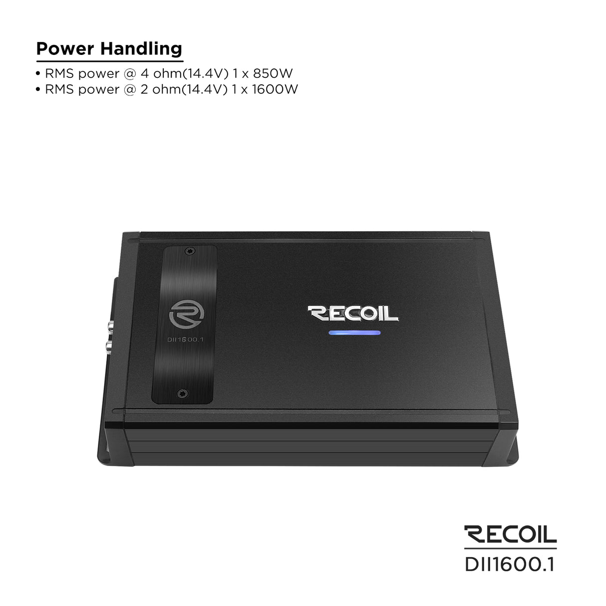 Recoil DII SERIES Mono Block Amplifier 1,600 Watts RMS x 1 @ 2 Ohms (DII16001)
