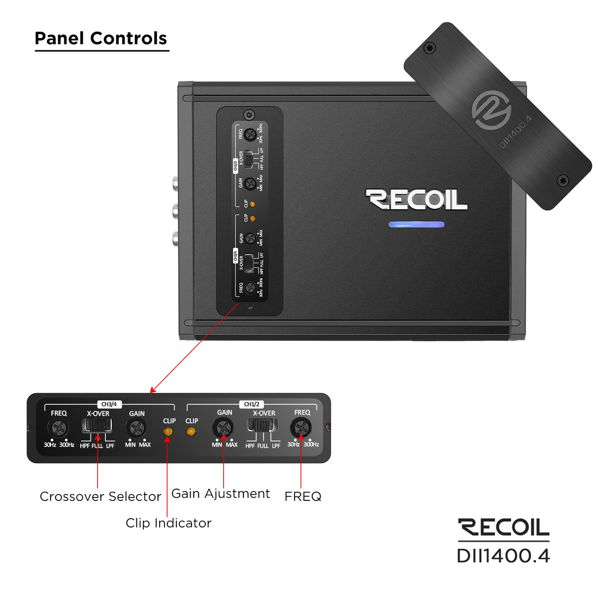 Recoil DII SERIES 4-Channel Amplifier 200 Watts x 4 RMS @ 4 Ohms (DII14004)