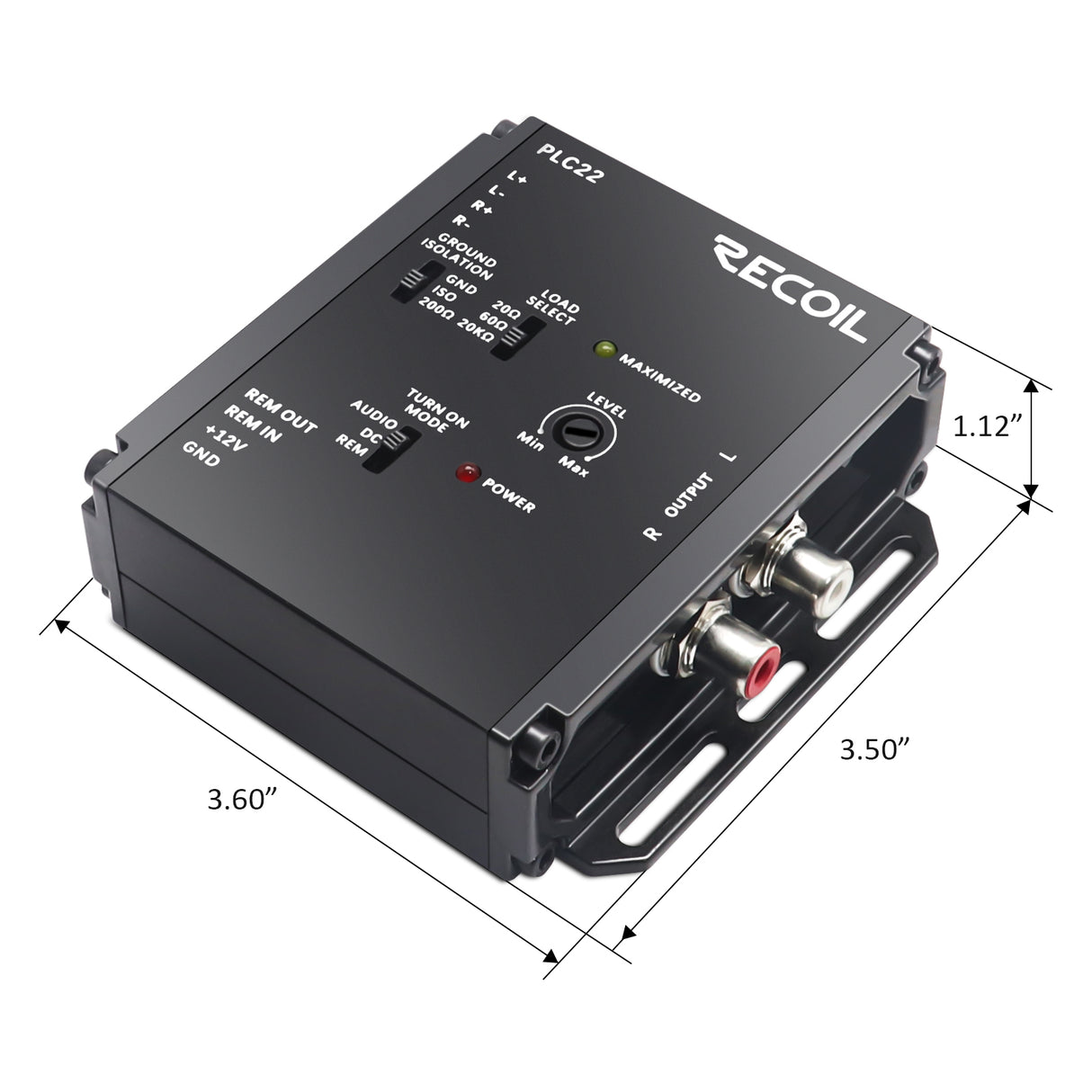 Recoil 2 Channel LOC with 2 Channel RCA Outputs (up to 20V Input Handling) (PLC22D)
