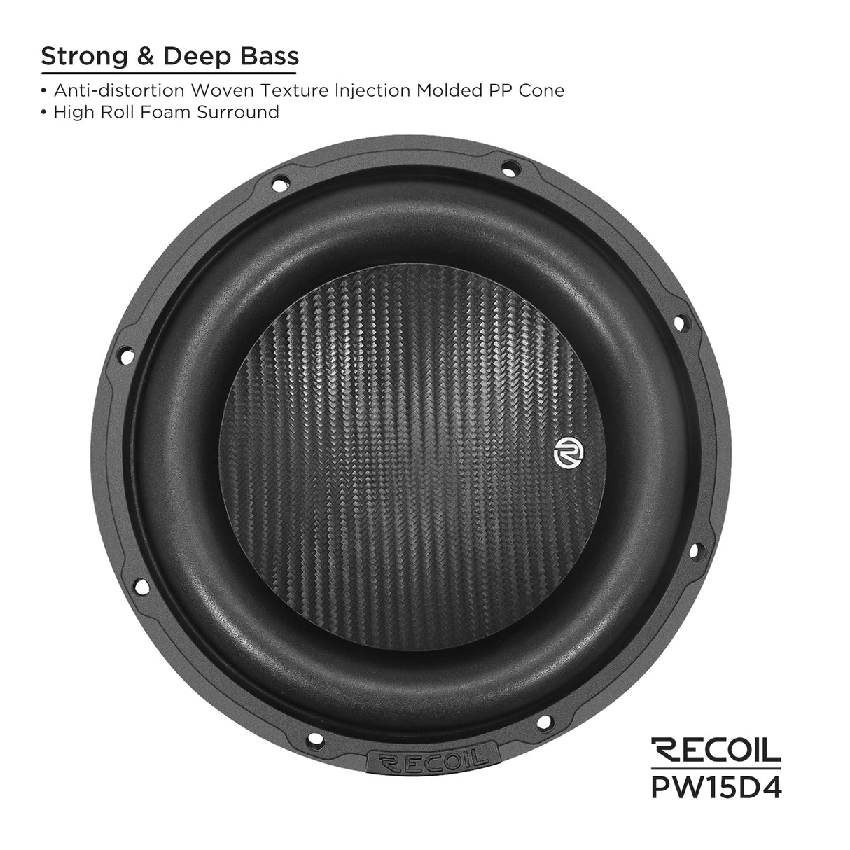 Recoil ECHO PRO SERIES 15" Dual 4 Ohm Subwoofer - 800 Watts RMS Power Handling (PW15D4)