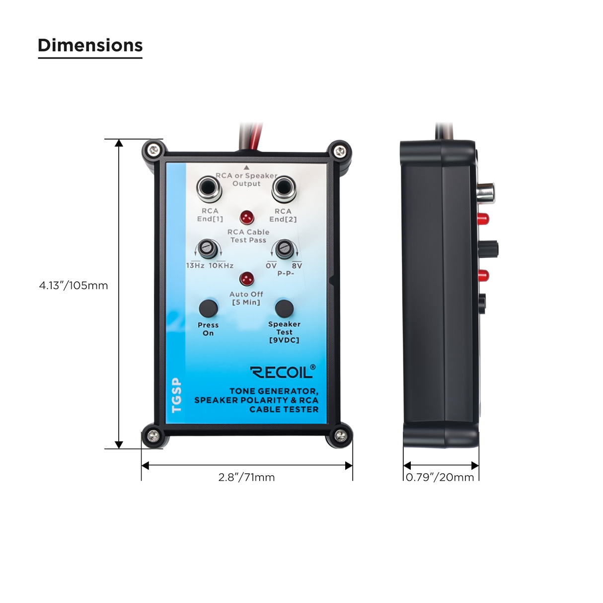 Recoil TONE GENERATOR / SPEAKER TESTER V2 (TGSP)