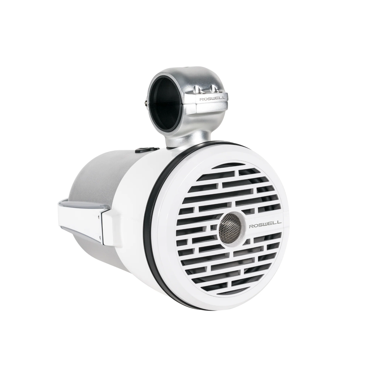 Roswell R1 8" Wakeboard Tower Speakers with Clamps + RGB (White) (R18TOWERWHITE)