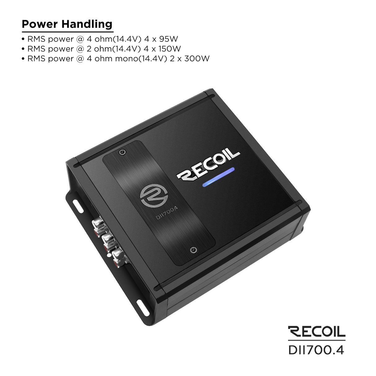Recoil DII SERIES 4-Channel Amplifier 110 Watts x 4 RMS @ 4 Ohms (DII7004)