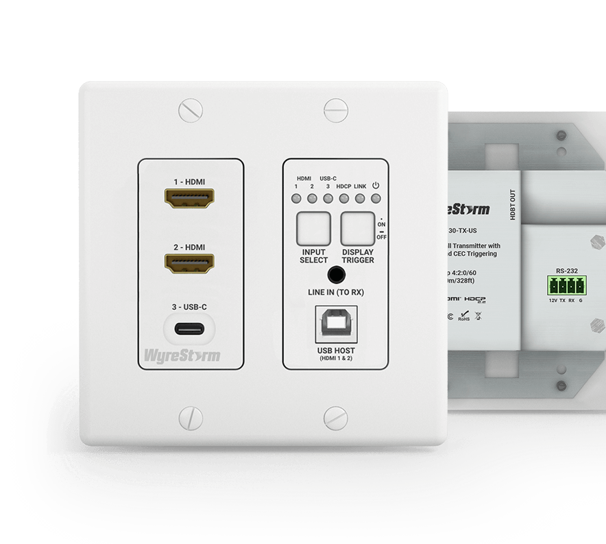 Wyrestorm 3-Input In-Wall Presentation Kit with 2.8” Touchscreen Control Contains: (SW-130-TX-US, RX-500 ,TS-280-US) (SYNKIT130US)