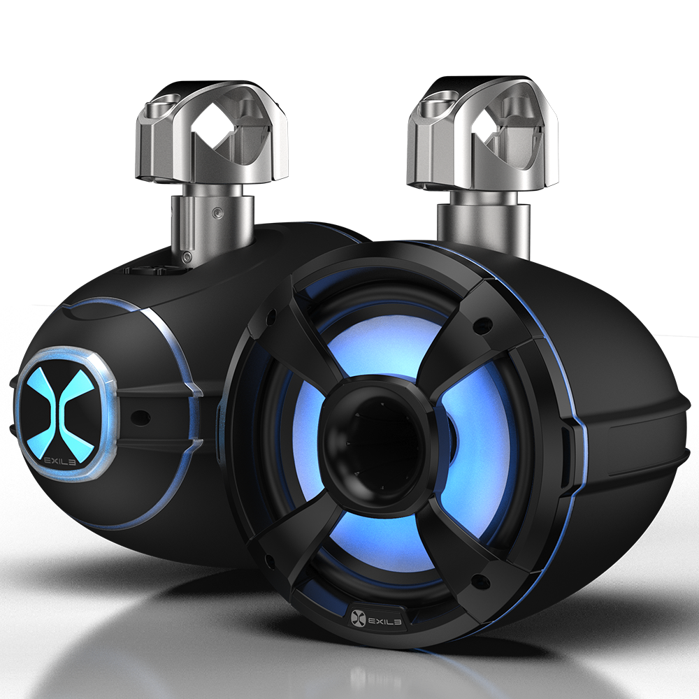 EXILE SHIFT SERIES MARINE 8" TOWER SPEAKERS with Swivel Clamps Included (SM8CLAMP)