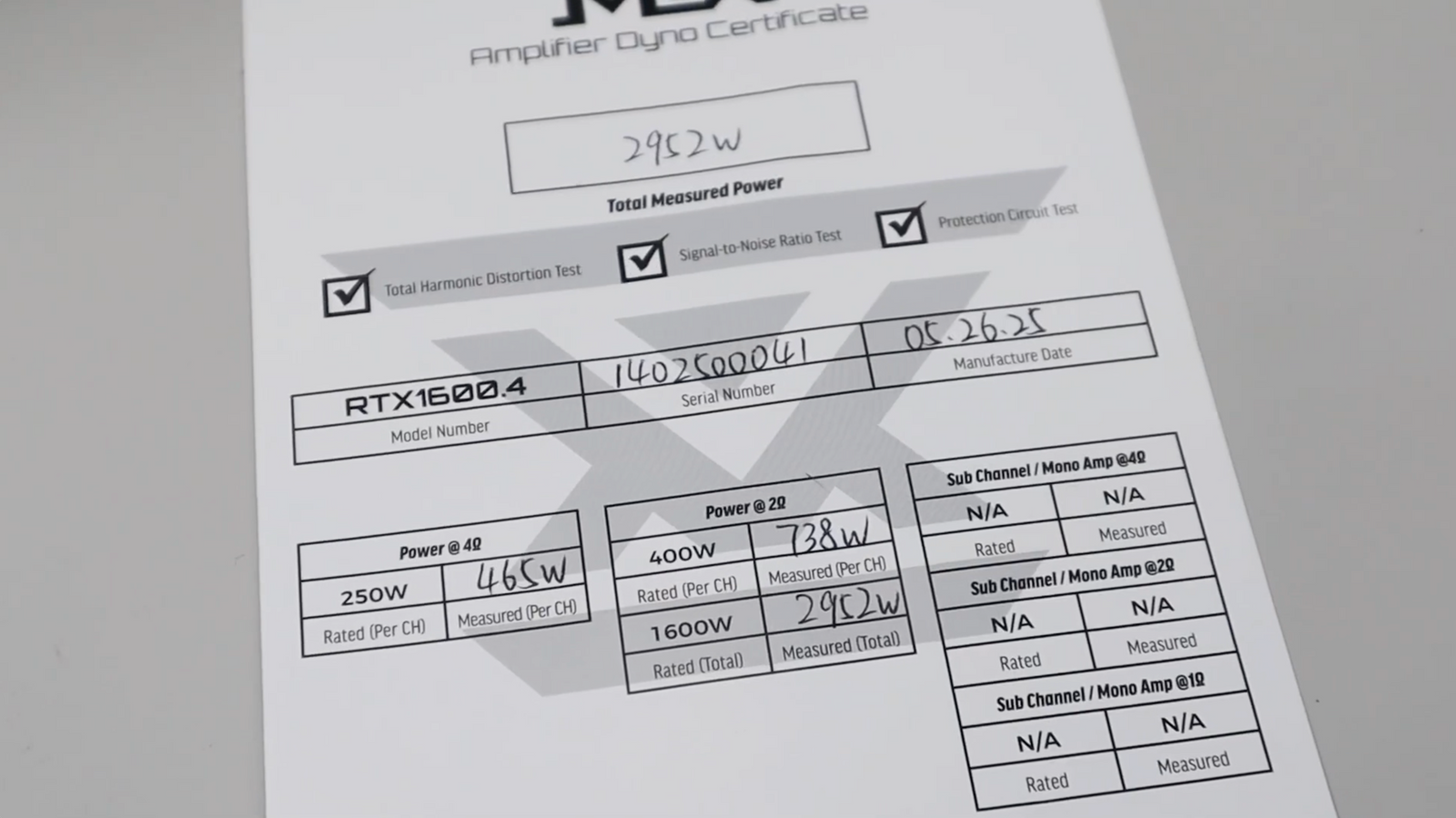 Proof of Power: Inside MTX Amplifier Birth Certificates