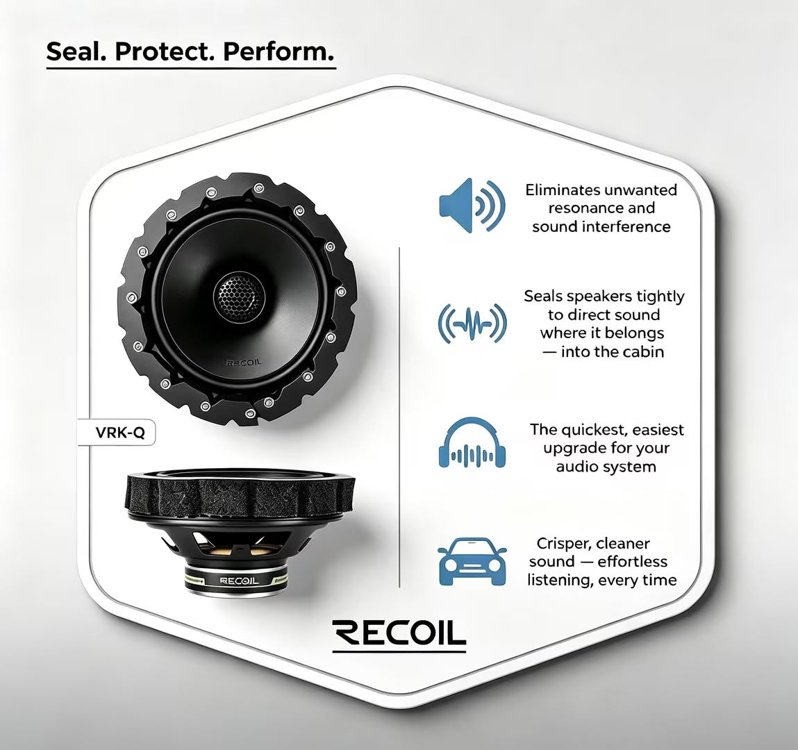 Recoil Foam Speaker Ring Kit Double - 4 Speaker kit (VRKQ)