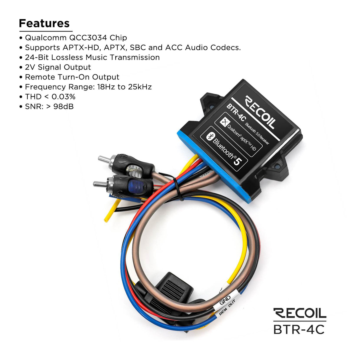 RECOIL Waterproof Bluetooth receiver (BTR4C)