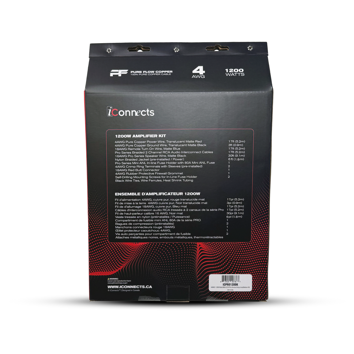 iCONNECTS PRO 4 AWG 1200W AMPLIFIER KIT ICPRO1200K
