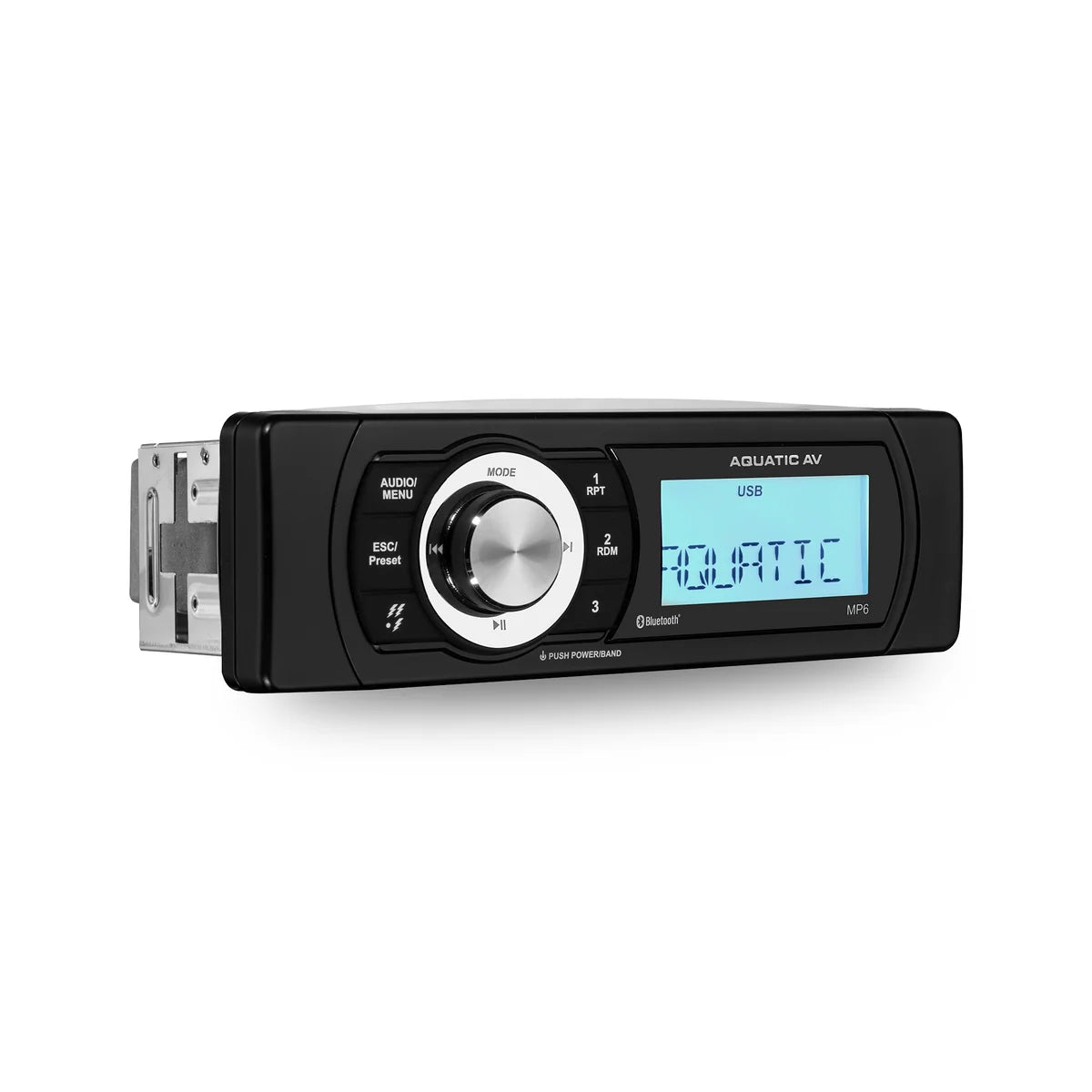 AQUATIC AV Single DIN Bluetooth Receiver, Single RCA Preout (MP6)