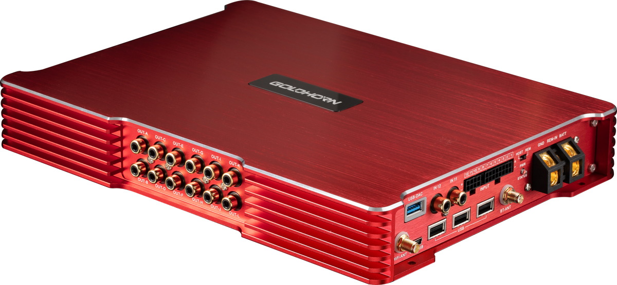Goldhorn 10 Channel Amplifier with 20 Channel DSP Processor - 50 Watts x 8 RMS Power + 100 Watts x 2 RMS Power (PS3DSPAPLUS)
