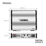 RECOIL Marine Grade 4-Channel Amplfiier - 160 Watts x 4 RMS @ 4 Ohms (M10004)