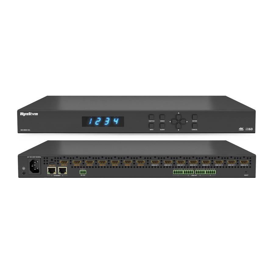 Wyrestorm 4K60Hz 8x12 Advanced Seamless Scaling HDMI Matrix | 4K60Hz 4:4:4 | Advanced Video Wall | Audio De-embed  (MX0812SCL)