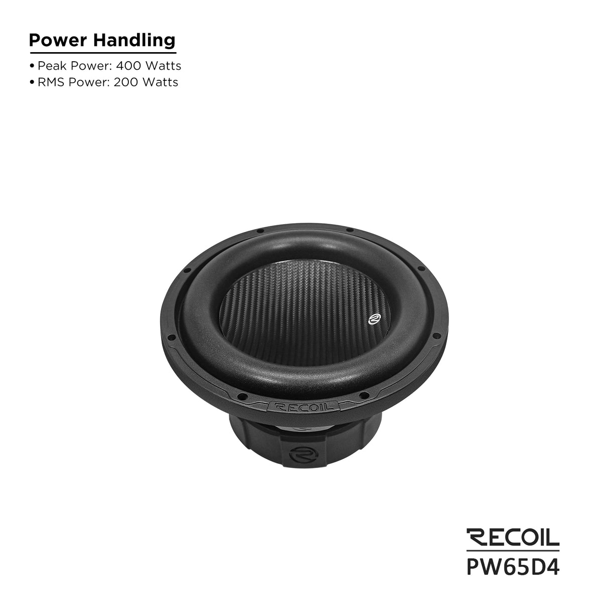 Recoil ECHO PRO SERIES 6.5" Dual 4 Ohm Subwoofer - 200 Watts RMS Power Handling (PW6D4)