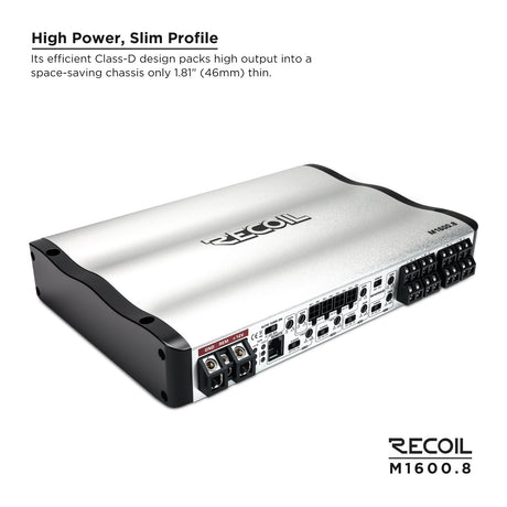 RECOIL Marine Grade 8-Channel Amplfiier - 120 Watts x 8 RMS @ 4 Ohms (M16008)
