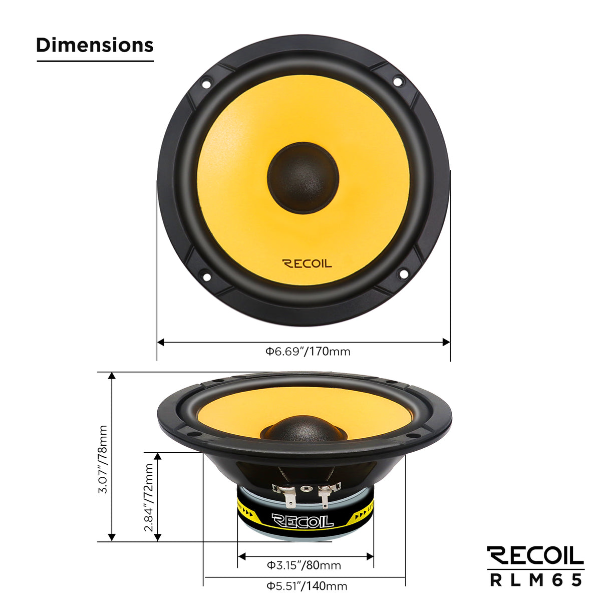 Recoil L3 SERIES 6.5" 2-Way Component Speaker System (RLM65)