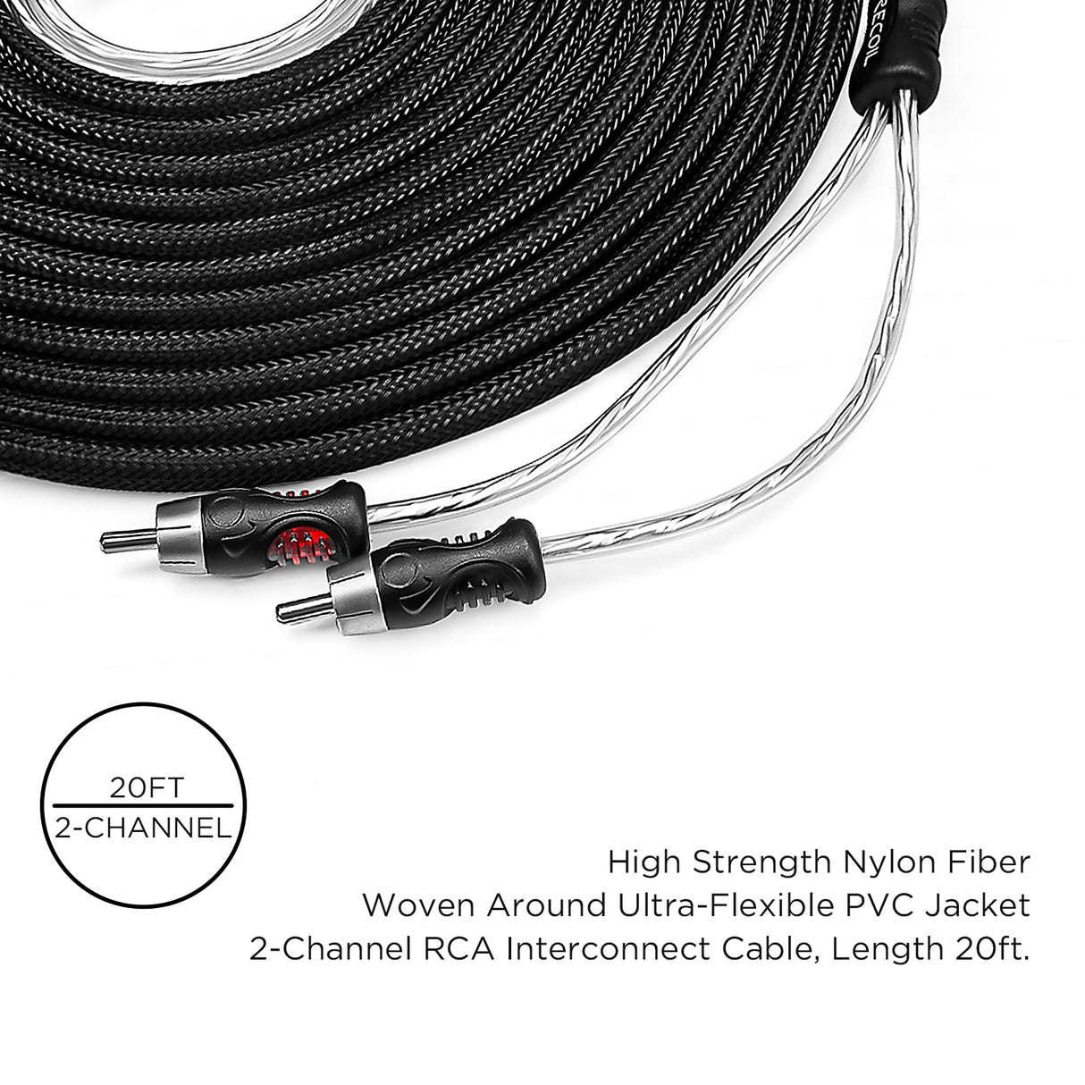 RECOIL ECHO PRO SERIES 2-Channel 20 FT RCA Cable (PCI220)