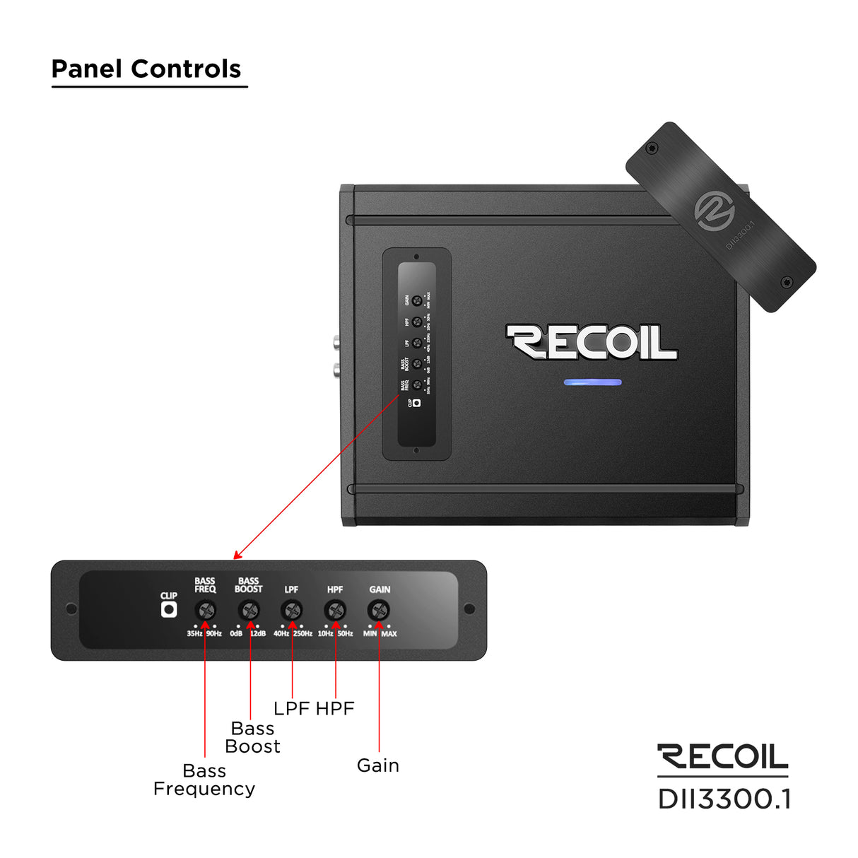 Recoil DII SERIES Mono Block Amplifier 3,300 Watts RMS x 1 @ 1 Ohm (DII33001)