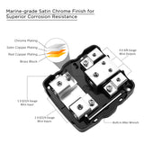 RECOIL 2 Position Combination Power / Ground Distribution Block - 1/0 AWG inputs / 4 AWG Power & Ground Outputs (MPG2)