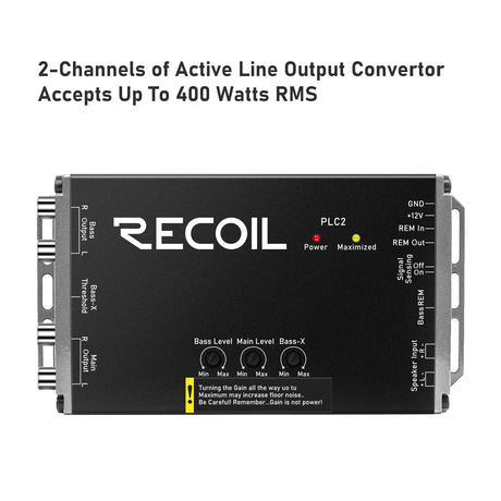 Recoil PRO 2-Channel LOC/Line Driver with Bass Boost 2 Channel Input/4 Channel Output (up to 40V input handling) (PLOC2PRO)